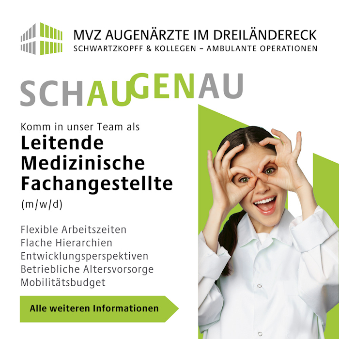 Stellenanzeige MFA, Dr. Schwarztkopff, Augenarzt Lörrach