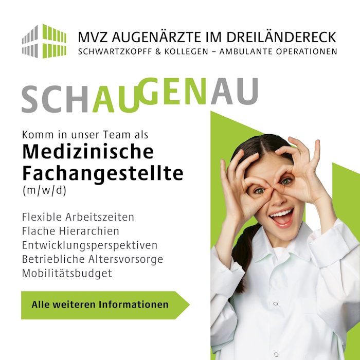 Stellenanzeige MFA, Dr. Schwarztkopff, Augenarzt Lörrach